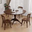 Table de salle à manger en bois massif brun noisette-1817584800