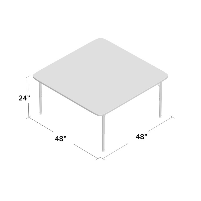 Table d'activité pour tout-petits ajustable MG, H 24 po x L 48 po x l 48 po, Noir, Chêne solaire