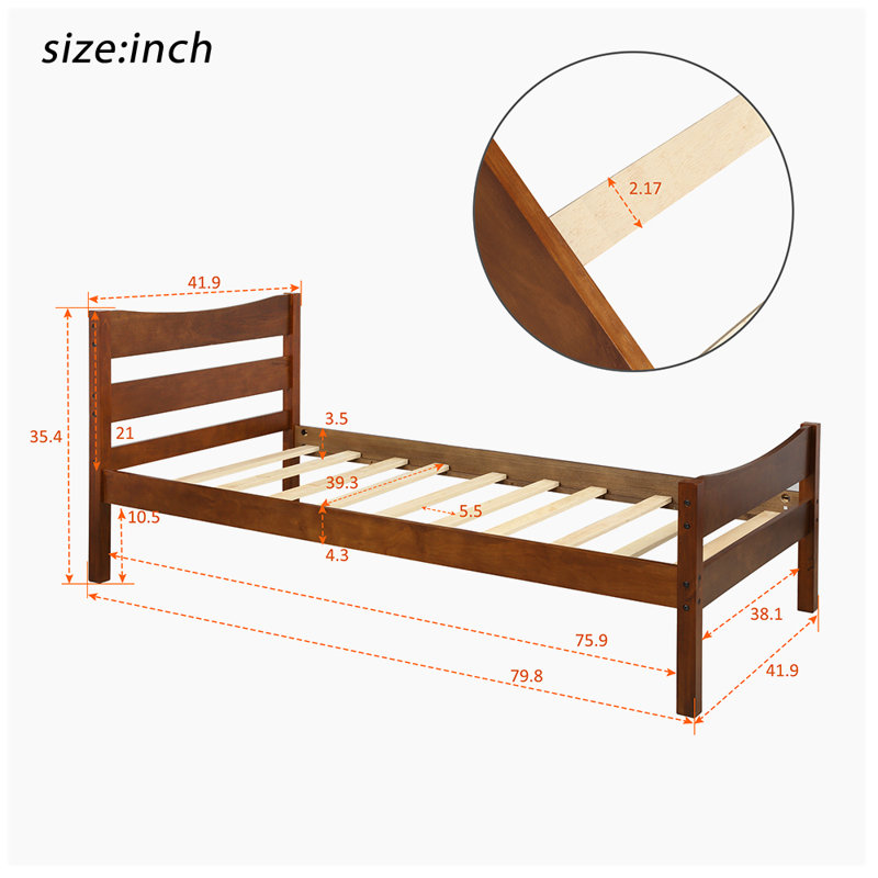 Dyonisia Kids Twin Platform, Walnut