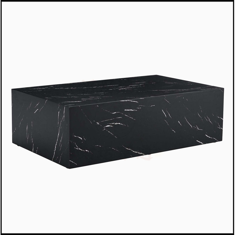 Table basse en panneau de fibres à densité moyenne Inch, Noir, noir, noir, noir, 11.80" H x 39.30" L x 23.60" W