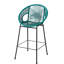 De 2 tabourets de bar sarcelle, matériau, design ergonomique confortable, art tissé élégant, pour sièges de jardin et de cuisine rustiques, motif complexe, contemporain