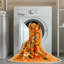 Tapis orange antidérapant 2 pi x 3 pi, tapis d'entrée lavable à poils courts Boho Flower
