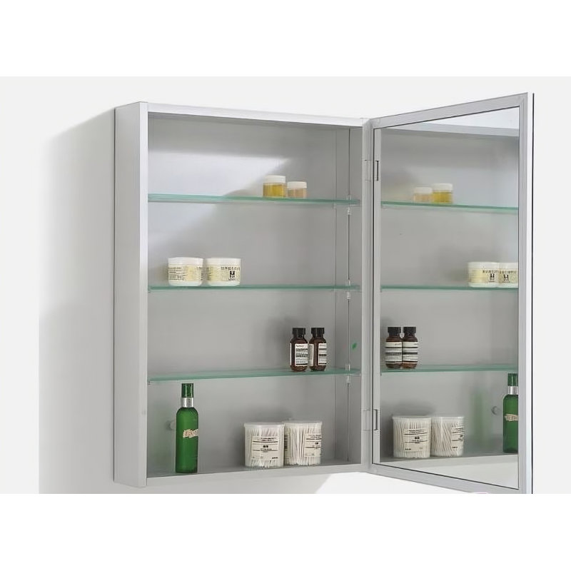 Bridge 500mm W 703mm H Surface Frameless Medicine Cabinet Mirror 2 Adjustable