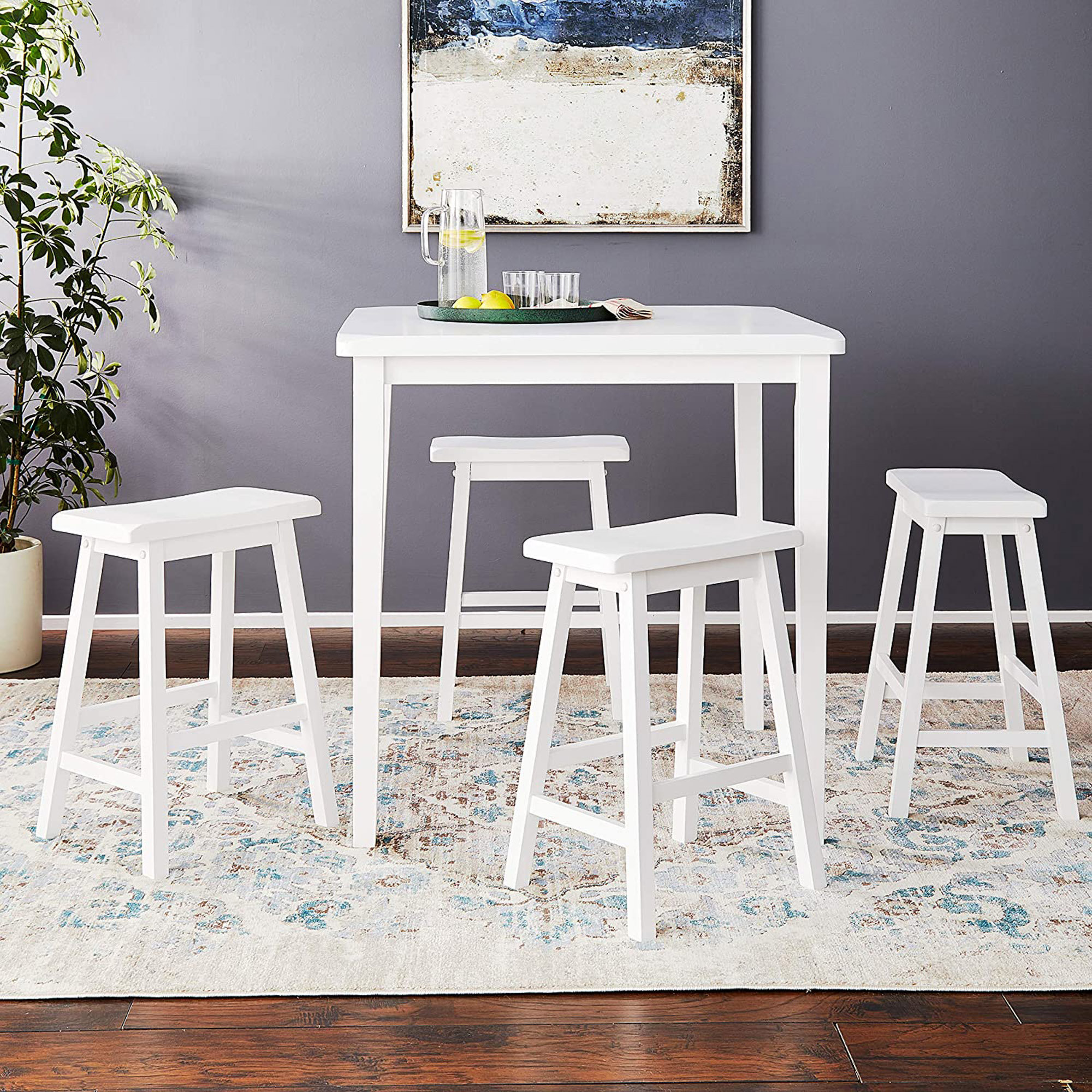 Latitude Run® 5Piece Counter Height Dining Set 1 Table and 4 Saddle