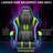 Inbox Zero Ergonomic Gaming Chair with Speakers RGB LED Lights and Massage-1861992262