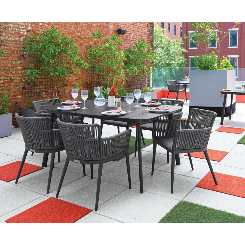 Nette 7-Piece 63" Dining Table & Armchair Set