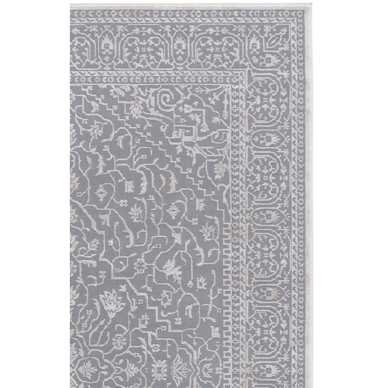 Calidia Floral Light Gray/Cream Area Rug, Rectangle 8' x 10'
