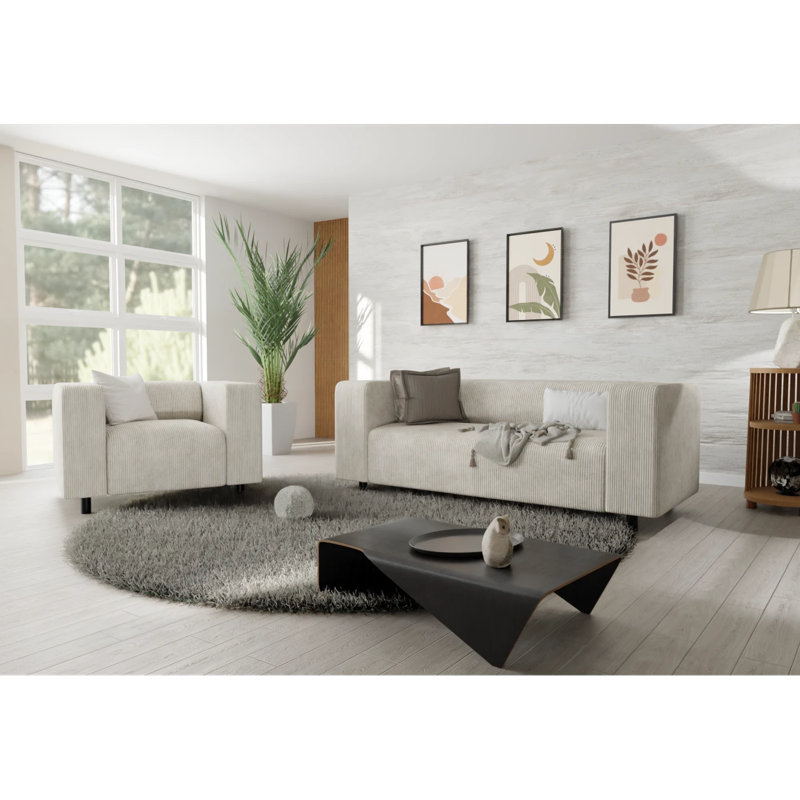 Sofie 2 - Piece Living Room Set, Beige