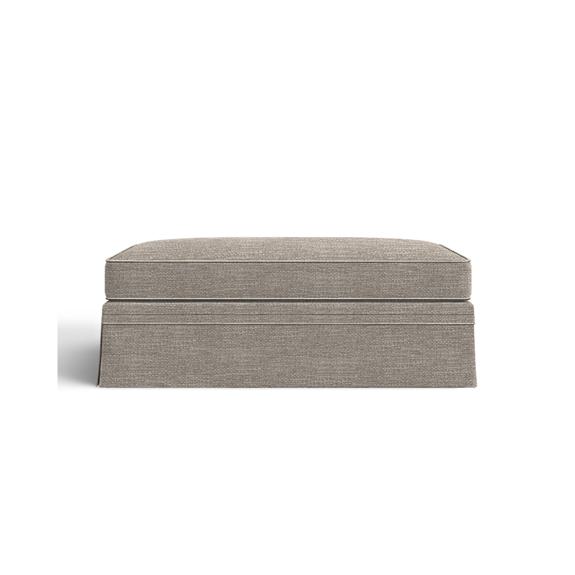 Shelby Upholstered Storage Ottoman, Drusky Linen Sustain® Basketweave