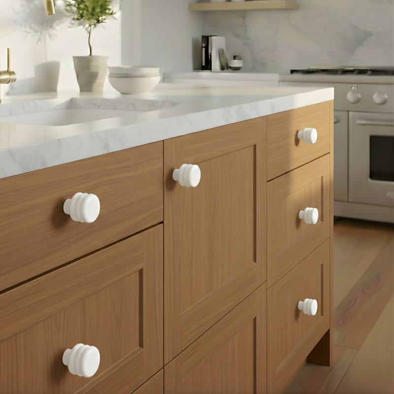 ROUS Hardware Mid-Century Modern Honey Comb Knob, Snow (White)