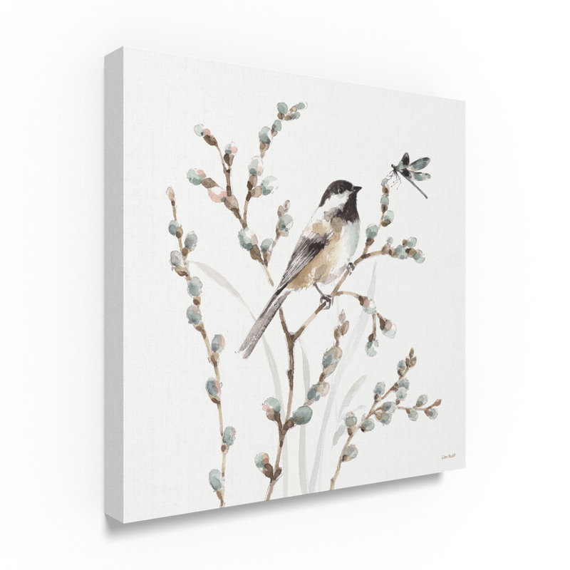 A Country Weekend XVI Chickadee Print on Canvas with Floater Frame