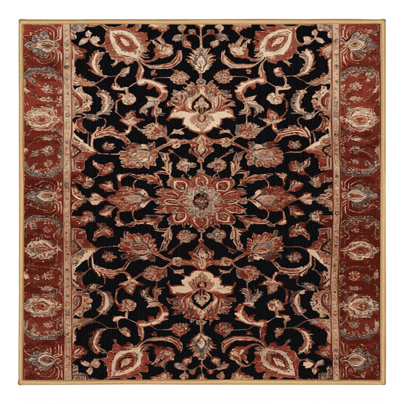 Tapis brun lavable à la machine, Carré 6 pi