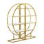 4 Tiers Home Office Open Bookshelf, Round Shape, Different Placement Ways, MDF Board, Gold Metal Frame, White