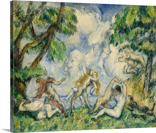«La Bataille de l'amour, c. 1880 'par Paul Cezanne, reproduction d'art, H 24 po x l 30 po x P 1,25 po, Toile
