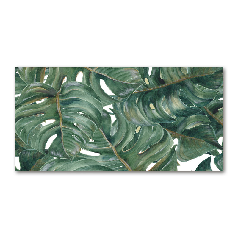 Monstera - No Frame Print on Glass, Canvas, 70cm H x 140cm W x 2cm D