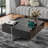 Coffee Table With 4 Hidden Storage Compartments, UV Gloss Square Centre Table With Sliding Top For Living Room-2041826028