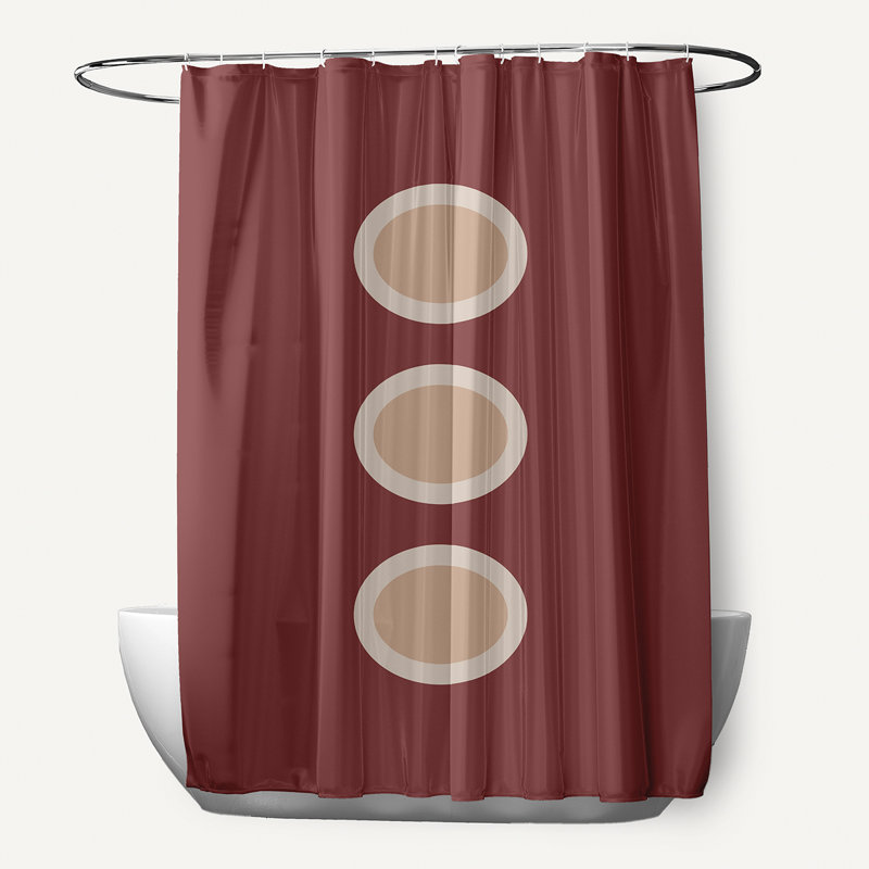Rideau de douche simple Ashcraft, Rouille / taupe
