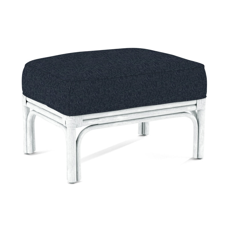 Boca Ottoman, Salsa Stripe; 0210-21, Frost White