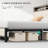 King Size Bed Frame, Platform Bed Frame With Charging Station, Upholstered Storage Headboard & Footboard Metal Slats Supports Mattress Foundation, No Box Spring Needed, Beige(No Drawers)