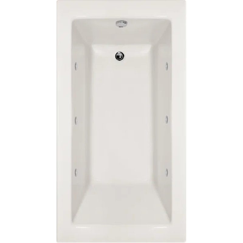 Sydney 66'' L Soaking Bathtub, White, Right, Matte Black