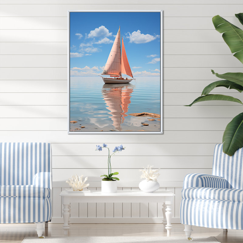 Horizon I, impression sur toile, Cadre flottant blanc, H 44 po x l 34 po x P 1,5 po