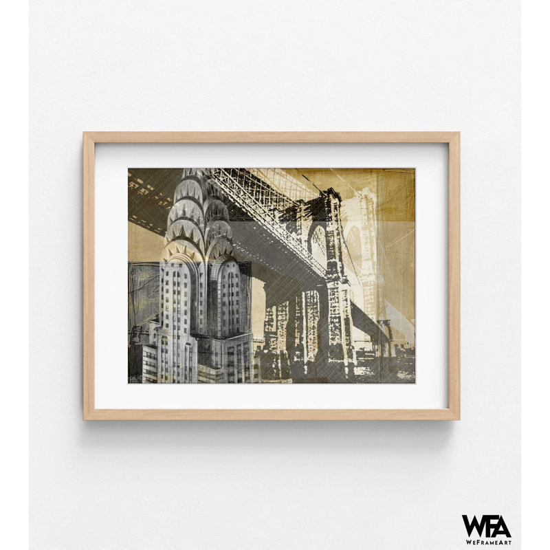 Metropolitan Collage I By Ethan Harper, Extra Large Empire State Building Poster, Classic New York Framed Artwork Flat Decor