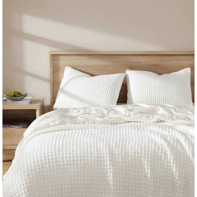 Snug Waffle Comforter, King Comforter, Off White