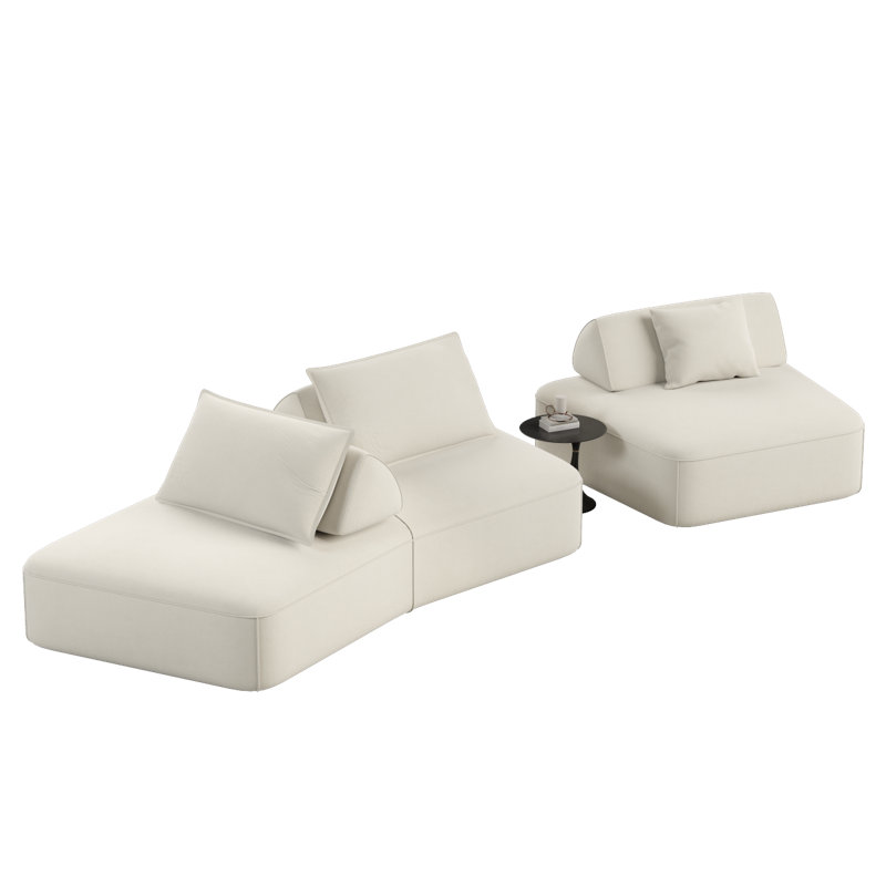 Ensemble de canapé modulaire surdimensionné de luxe moderne surdimensionné de 139 po, canapé rembourré moelleux en chenille avec dossiers amovibles et coussins moelleux, canapé profond et canapé-lit pour le salon, le bureau, beige