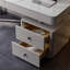 Bureau blanc rectangulaire en bois manufacturé avec 2 tiroirs-108482583-108482586