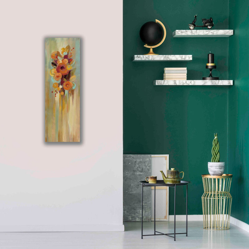 «Tall Autumn Flowers I» par Silvia Vassileva, art mural sur toile, H 36 po x l 12 po x P 1,5 po
