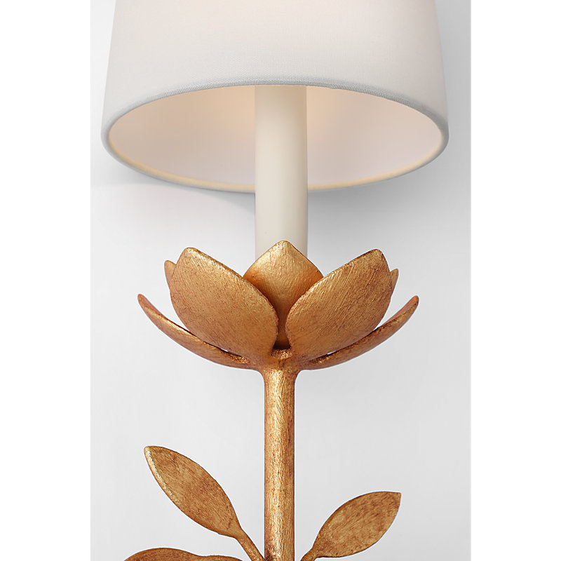 Julie Neill 1 - Light Armed Sconce, Antique Gold Leaf