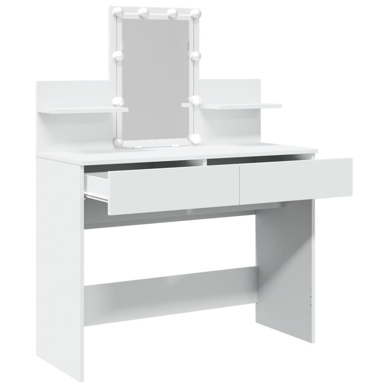 Dressing Table with Mirror, White