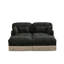 Canapé modulaire moderne en chenille à imprimé léopard avec assise profonde, repose-pieds mobile et garniture à pampilles pour le salon