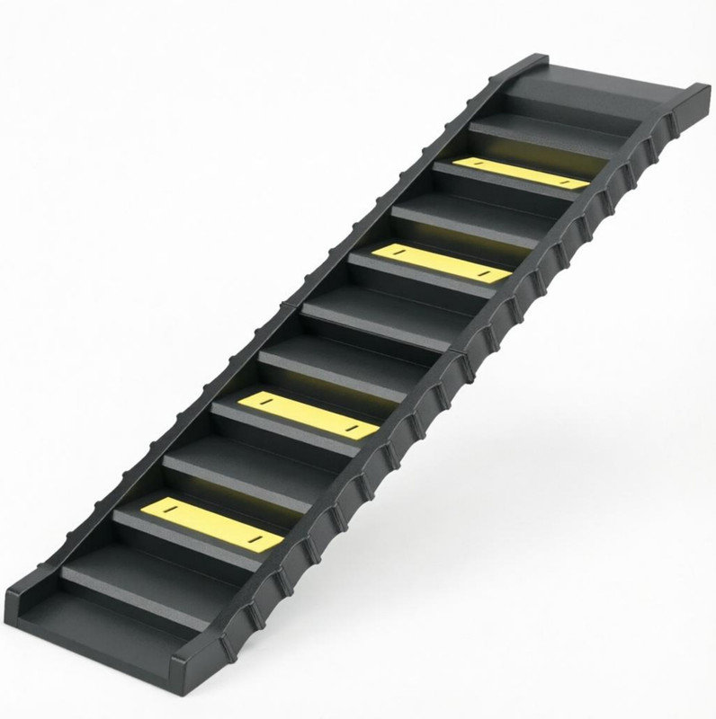 Foldable Black Dog Car Stairs Ramp, Lightweight Portable Pet Access Steps, Works for Small, Medium, Large Dogs, Perfect for Car, Truck, SUV