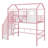 Twin Size Metal Loft Bed With Roof Design And A Storage Box-1940758601