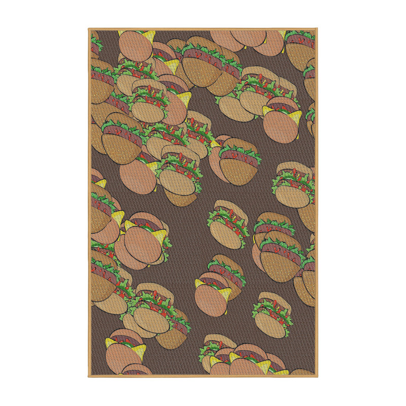 Brun Dagan Tapis décoratif, Rectangle 5 pi x 7 pi