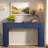 Modern Console Table With Oval Top, 2 Drawers And Fluted Design-986381089