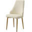 Chaise de salle à manger avec pieds en métal robuste et cuir blanc (ensemble de 2)