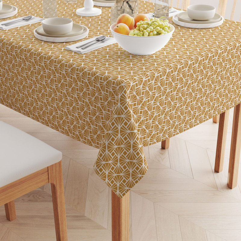 Square Tablecloth, 100% Cotton, 60X60", Diamond Art Deco