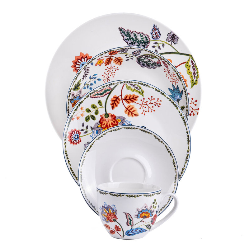 Lauda Porcelain China Dinnerware Set 5 Piece