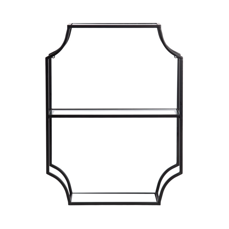 Johnalbert 3 Piece Metal Accent Shelf, Black