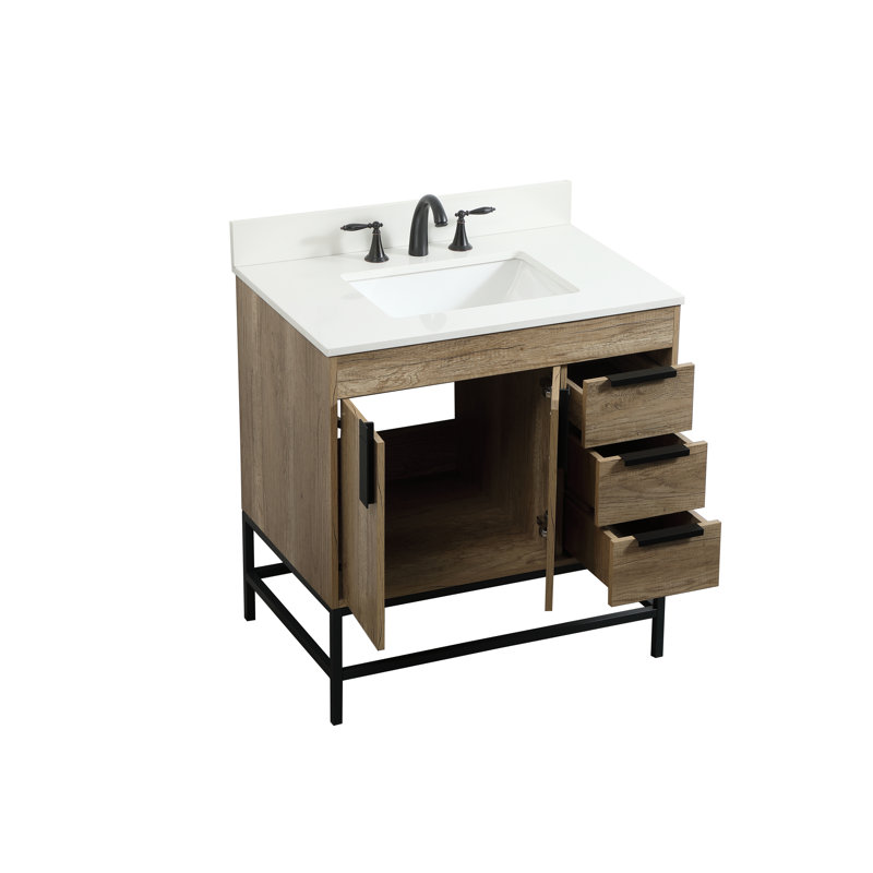 Ensemble de meuble-lavabo simple 32 po Eugene, Chêne naturel