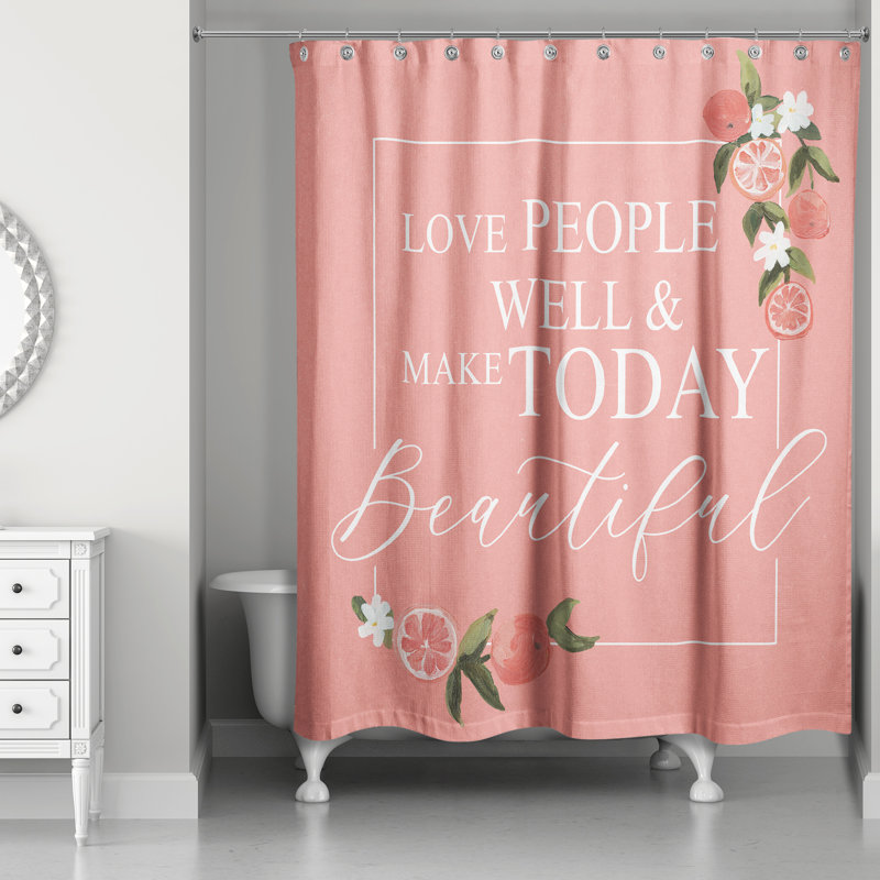 Rideau de douche simple Perine, Rouge