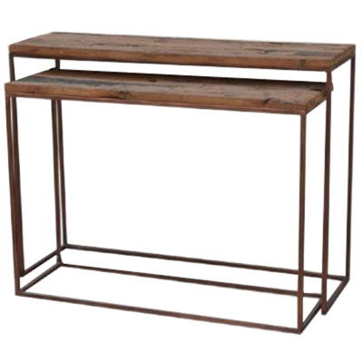 43'' Solid Wood Top Console Table