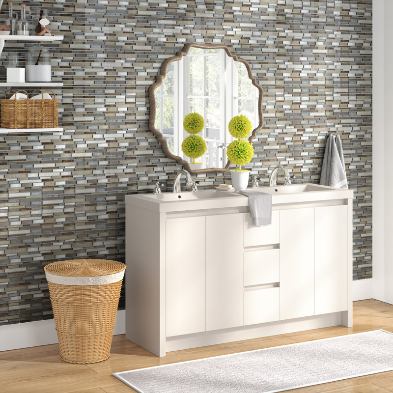 Crystal Shores Glass Mosaic Tile in Sapphire Lagoon