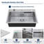 Évier de cuisine à simple cuve en acier inoxydable avec station de travail en acier inoxydable de calibre 16 avec robinet à cascade de pluie L 31 po x l 20 po-112576289
