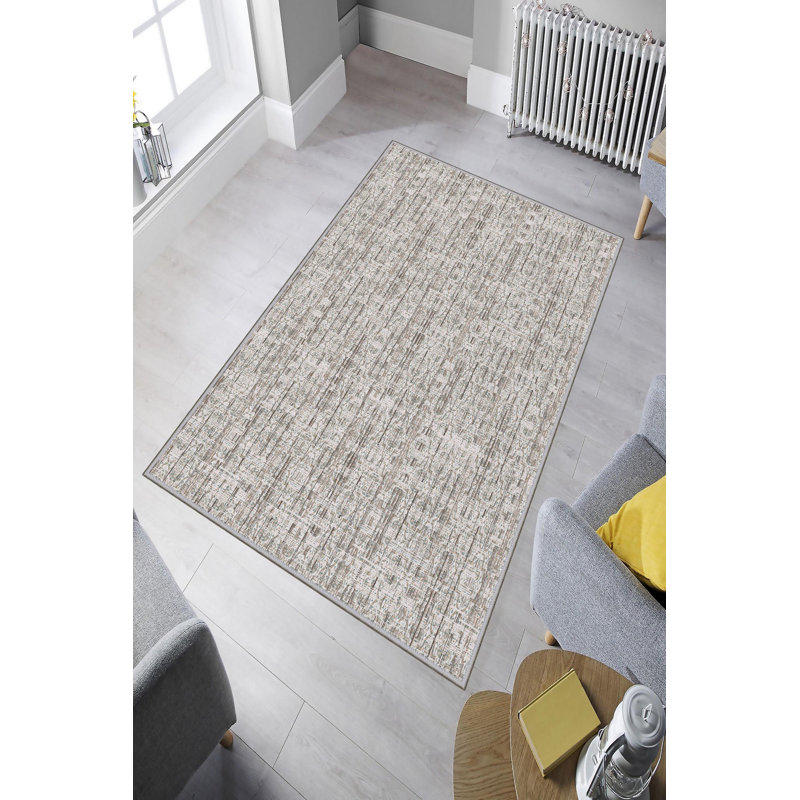Stylish Woven Carpet (4.6 x 7.2 Feet), 100% Polyester, 0.4 in Pile Height | Antibacterial, Non-Slip Underside, Machine Washable | 3D Digital Print Design | Perfect for Living Room, Bedroom, & Dining Areas