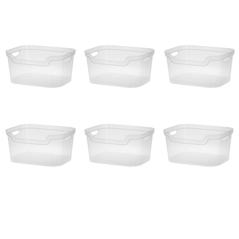 Sterilite Large Open Bin, Storage Container with Handles to Organize Countertops, Pantry, and Closet