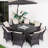 7-Piece Outdoor Round Fire Pit Dining Set
