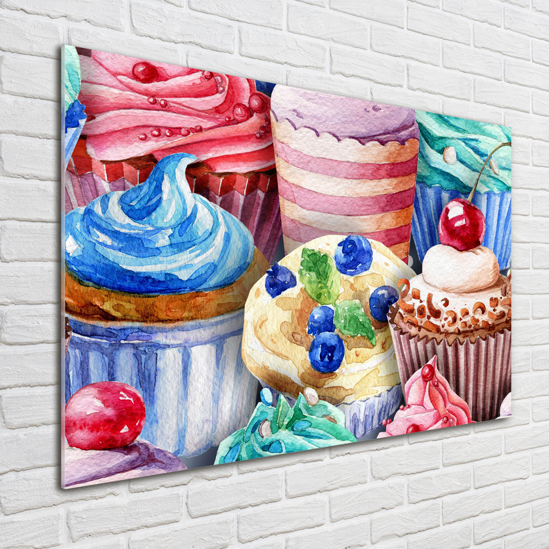 Glasbild Bunte Muffins